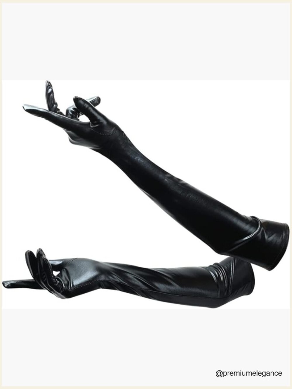 Long Elbow Leather Gloves, Stretchy Opera Evening Party Dance Gloves for Women